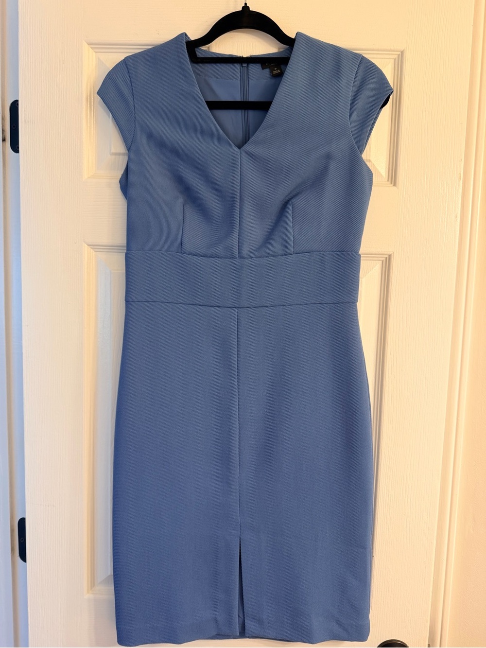 Ann Taylor Light Blue V-Neck Sheath Dress